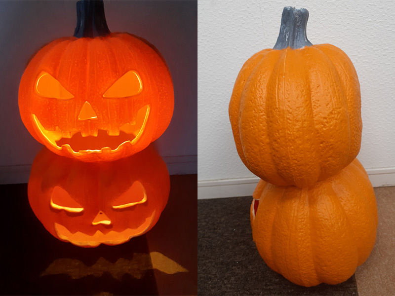 パンプキンライトを熊本でレンタル!ハロウィン装飾・店舗ディスプレイに【直径約50cmの光るジャックオーランタン】