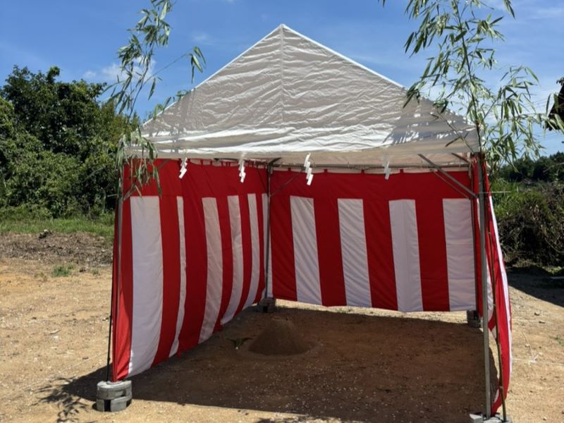 地鎮祭設営した現場